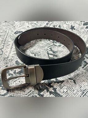Columbia Mens Black Brown Reversible Leather Belt New! Sz.32-30